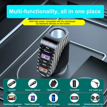 100 Вт 6A Автомобильное Зарядное Устройство Быстрая Зарядка 3 Порта Автомобильное Зарядное устройство PD3.0 QC4.0 Супер Быстрая Зарядка Автомобильного Телефонного Адаптера для различных смартфонов