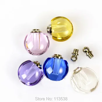 100 штук 13,5*13,5*8 мм Маленькое стеклянное ожерелье в форме яблока подвески Стеклянный Хрустальный флакон духов имя на рисовом кулоне подвески