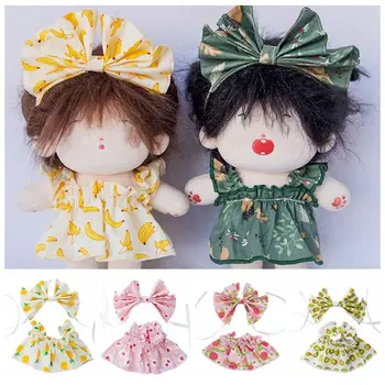 20 см, набор мини-юбок для кукол разных стилей, модная повседневная юбка для куклы с фруктовым рисунком, милые головные уборы, аксессуары для кукол своими руками