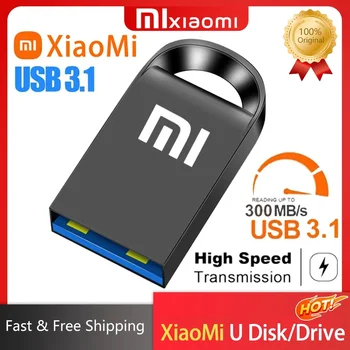 2023 Xiaomi Оригинальный Мини USB Флэш-Накопитель 2 ТБ Флеш-Накопитель OTG Металлический USB 3,1 512 ГБ Высокоскоростной Металлический SSD Большой Емкости Для Ноутбука