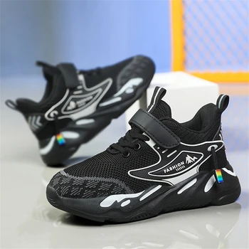 2023 Дышащие детские кроссовки, сетчатые баскетбольные кроссовки для мальчиков, модная повседневная обувь, удобная обувь для тренировок для детей
