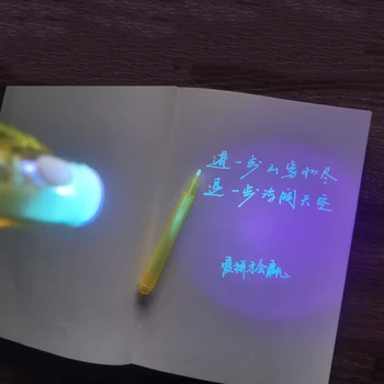 4 Шт УФ-ЛАМПА НЕВИДИМАЯ РУЧКА Светящийся Волшебный Невидимый маркер светодиодная УФ-лампа шариковая ручка Stonego секретное сообщение волшебная ручка подарочная ручка