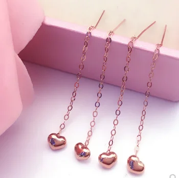 585 ювелирные изделия 14k висячие серьги для женщин длинные earrings14k серьги-цепочки из настоящего золота, серьги из розового золота, бесплатная доставка