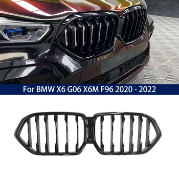 ABS Передний Капот Почечная Решетка Яркая Черная Решетка Двухлинейные Совместимые Гоночные Решетки Для BMW X6 G06 X6M F96 2020 2021 2022