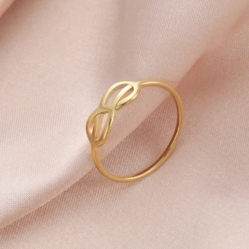 COOLTIME Кольцо с бесконечным узлом, Винтажные простые кольца из нержавеющей стали, женская мода, асимметрия, Минималистичное кольцо, украшения для дружбы,