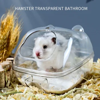 Hovedo Hamster Ванная комната, прозрачный Хомячок, мышь, туалет для домашних животных, Клетка, Коробка для ванны, Песочная комната, Игрушечный Домик, Аксессуары для мелких домашних животных
