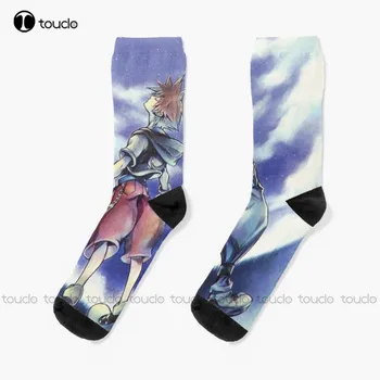 Kingdom Hearts Com - Художественные носки, носки для бега, Женские Персонализированные Пользовательские носки Унисекс для взрослых, подростков и молодежи с цифровой печатью 360 °