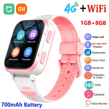 Xiaomi mijia Kids 4G + Wifi 700 мАч Смарт-Часы с Видеозвонком SOS GPS + LBS + G-СЕНСОР Для Отслеживания местоположения SIM Smartwatch для Мальчиков и Девочек