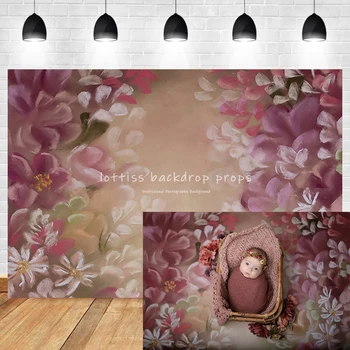 Абстрактная текстура Цветочный фон для фотосъемки Маслом Весенний сад, нарисованный Фон для портрета беременных Фотостудия