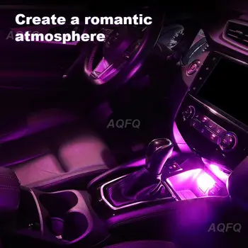 Автомобильная USB Атмосферная Лампа Беспроводная Вспышка Красочные Огни Автоматическое Декоративное Освещение Ночные Огни Зарядка Мобильного Устройства Компьютера
