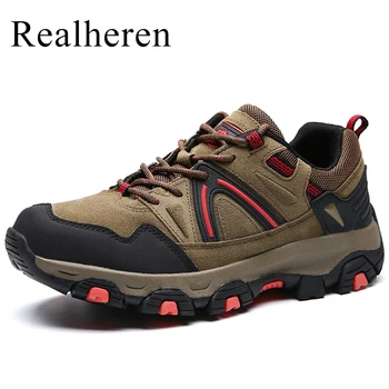 Бренд Realheren, демисезонная замшевая обувь для пеших прогулок, треккинговые кроссовки, обувь для альпинизма, противоскользящая