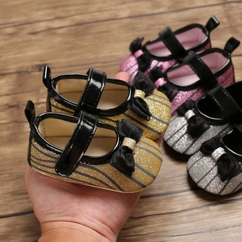 Весенне-осенние туфли с бантом Mary Jane Bow для девочки 0-18 месяцев, Универсальная обувь для ходьбы