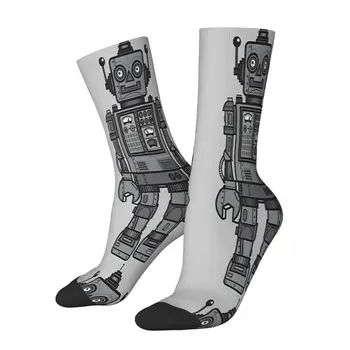 Винтажные носки-роботы мужские женские зимние чулки с принтом