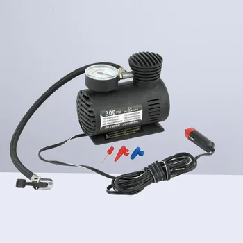 Воздушный компрессор постоянного тока 12 В 100 Вт, портативный электрический накачиватель шин с манометром (черный)