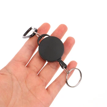 Выдвижная катушка для бейджа с именем, 1 шт., металлическая цепочка для ключей с выдвижным кольцом для владельцев удостоверений личности, канцелярские принадлежности