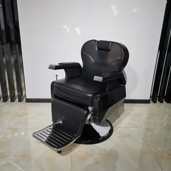 Высококачественное популярное мужское коричневое/ черное классическое гидравлическое откидывающееся кресло для парикмахерской для салона красоты