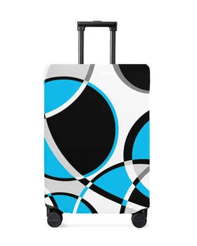 Геометрический абстрактный современный арт Синий чехол для багажа, эластичный защитный чехол для багажа, пылезащитный чехол для 18-32-дюймового дорожного чемодана