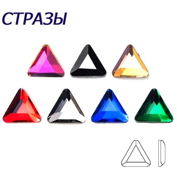 Горячая распродажа Хрустальный треугольник 3 мм Стразы для дизайна ногтей Необычные хрустальные камни 100шт Для 3D украшения ногтей