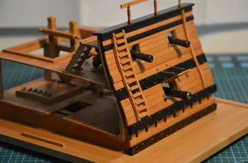 деревянный корабельный комплект lily 1/48 Двухпалубная сцена древнего парусного корабля комплект палубной пушки модель
