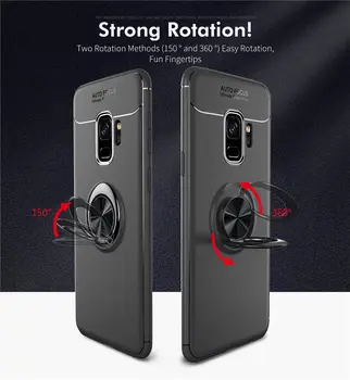 Для Samsung S9 Plus Case S9Plus Автомобильный Держатель Подставка Магнитный Кронштейн Кольцо Для Пальца Силиконовый Чехол Из ТПУ Samsung Galaxy S9 Coque Capa
