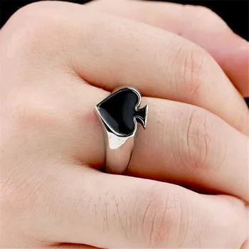 Креативное кольцо с игральными картами и лопатами для женщин и мужчин, высококачественное металлическое кольцо в стиле панк-кастет, модные ювелирные аксессуары
