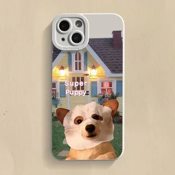 Милая Собака Животное Забавный Мультяшный Чехол Для Телефона iPhone 14 13 12 11 Pro Max X XR XS Противоударный Защитный Чехол Ins Fundas