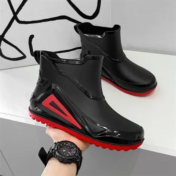Модные мужские непромокаемые ботинки, уличная водонепроницаемая мужская обувь для рыбалки 2023, Легкая обувь для альпинизма, нескользящая резиновая обувь для автомойки, мужская