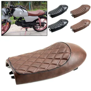 Мотоциклетная ретро-подушка для сиденья, винтажное удобное седло с горбом, универсальная сумка для сидения с плоским поддоном для Cafe Racer Honda CG CB CL
