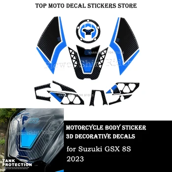 Мотоциклетные 3D наклейки из смолы для Suzuki GSX 8S 2023, наклейка на кузов мотоцикла, 3D декоративные наклейки