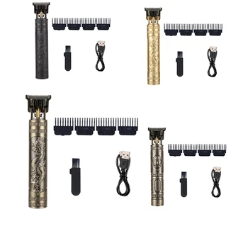 Мужская бритва для стрижки, перезаряжаемая бритва для взрослых, электрическая винтажная машинка для стрижки, домашняя парикмахерская с USB-зарядкой