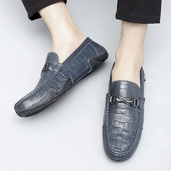 Мужская обувь Из натуральной кожи, Кожаная обувь с мягкой подошвой, Мужская Повседневная обувь на Сухожильной подошве в Корейском стиле, Мужская Универсальная обувь Gommino Bri