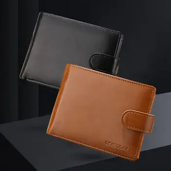 Мужской короткий кошелек из новой искусственной кожи, классический многофункциональный кошелек с карманом на молнии, винтажный кошелек для монет