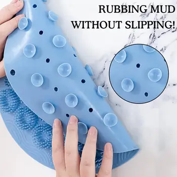 Нескользящий коврик для душа, силиконовый массажный коврик для мытья ног, массажная щетка для ванны, щетка для чистки спины в ванной с присосками