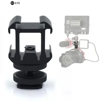 Новый адаптер для крепления тройного горячего башмака с двумя винтами Кронштейн Подставка Держатель для зеркальной камеры для светодиодного видеомикрофона Монитора вспышки