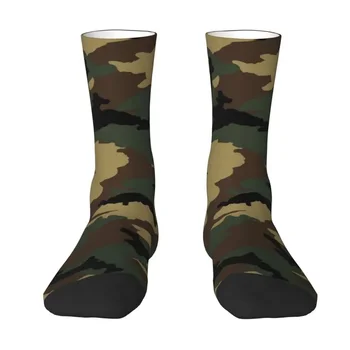 Оригинальные мужские и женские носки Woodland Camo Dress, теплая модная новинка, армейские камуфляжные носки для экипажа