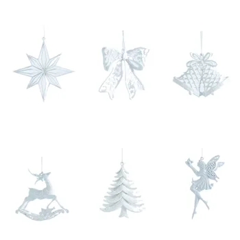 Подвеска в виде белой Снежинки Рождественская Ледяная 3D Елка Подвесной декор для праздничных украшений Вечеринки Креативный подарок на Новый Год