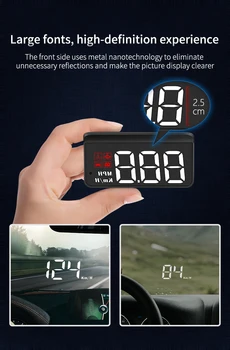 Проекционный дисплей на лобовом стекле M1, проекционный дисплей на лобовом стекле белого цвета, цифровой GPS-спидометр с функцией определения скорости и направления движения