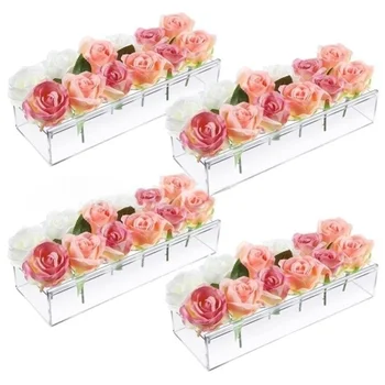 Прозрачная акриловая цветочная ваза Подставка для цветов Стойка для хранения водных цветочных горшков Стойка для роз Полка для цветов