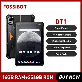 Прочный планшет FOSSiBOT DT1 Android 13 10,4 дюймов 2K Дисплей 8 ГБ 256 ГБ 11000 мАч 18 Вт Быстрая Зарядка планшета 48-Мегапиксельная Камера Tablet Pad