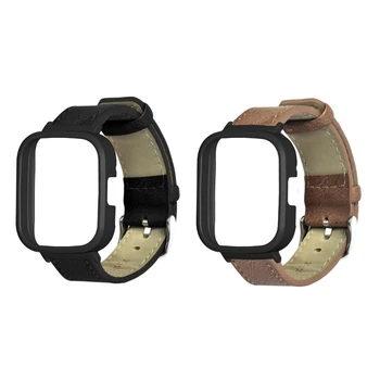 Ремешок для часов 69HA для Redmi Watch 3, Кожаный ремешок с Защитными Бамперами, Сменный Ремешок для Мужчин