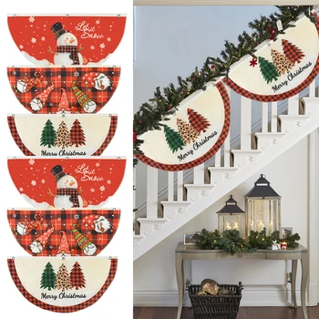 Рождественское украшение, Веерообразный флаг, Баннер, Внутреннее Подвесное украшение для дома, Рождественский Навидад, Новогодний декор Камина
