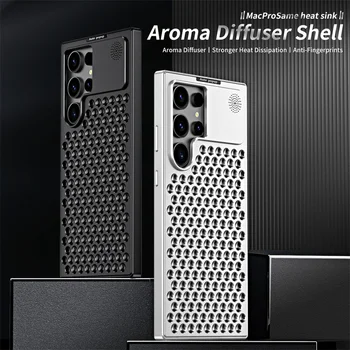 Роскошный алюминиевый металлический теплоотводящий чехол для Samsung Galaxy S23 Ultra/S22 Ultra aroma diffuser Hybrid Cover