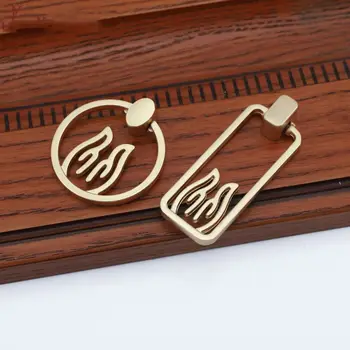 Ручки ящиков из цинкового сплава, минималистичные подвесные кольца, ручка шкафа с одним отверстием, Гальваническая отделка, Антикварные Дверные ручки для шкафа