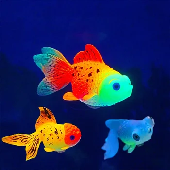 Светящиеся в темноте Искусственные аквариумные рыбки Реалистичные Движущиеся Плавающие Красочные Золотые рыбки Искусственное рыбное украшение для аквариума