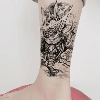 Татуировка японского воина для женщин, временные татуировки для мужчин, Водонепроницаемая поддельная татуировка на руке, стойкие наклейки с татуировками в стиле панк Праджня