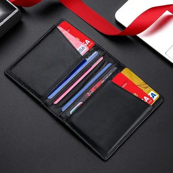 Ультратонкий мягкий кошелек из 100% натуральной кожи, мини-держатель для кредитных карт, кошелек с несколькими картами RFID, тонкий маленький держатель для карт, мужской кошелек