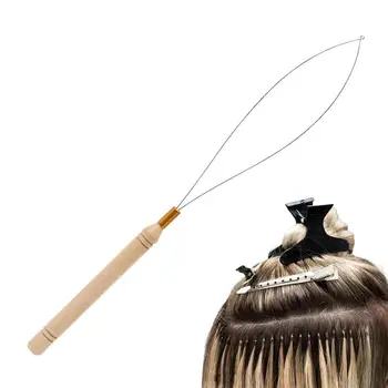 Устройство для продевания нитей из проволоки, похожей на дерево, Самодельное устройство для продевания нитей из волос, инструмент для шитья, рукоделия, мулине для наращивания волос