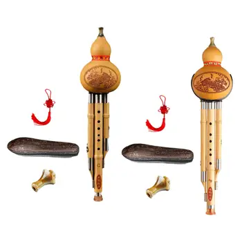 Флейта Хулуси Деревянный духовой инструмент с футляром Традиционный китайский музыкальный инструмент для практики Обучения музыке Шоу упражнений