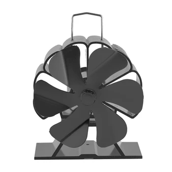 Цельный 6-лопастной вентилятор для камина, дровяная горелка, экологичный бесшумный вентилятор, вентилятор для печи с тепловым питанием