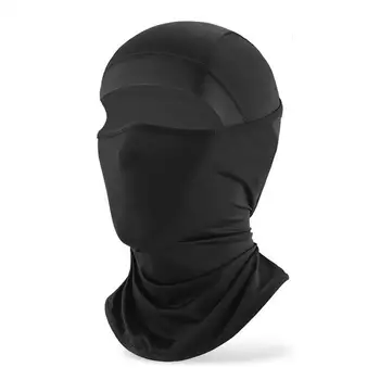 Черный Полный чехол для лица, шелковые балаклавы, головные уборы для велоспорта, шарф с защитой от ультрафиолета, Дышащий быстросохнущий солнцезащитный крем, полный чехол для велоспорта.